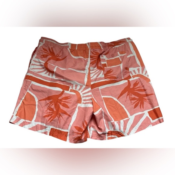 Original Use Men's 7" Elastic Waist Orange/abstract Swim Trunks  2XL - Picture 2 of 4